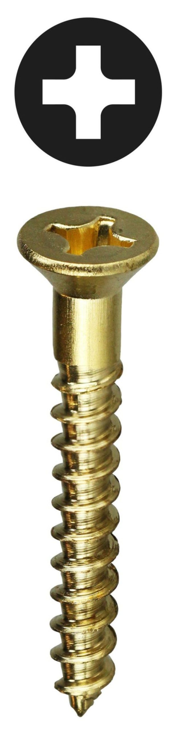 Core Products By Industry Dottie | #10 X 2'' Phillips Flat Head Brass Wood Screw