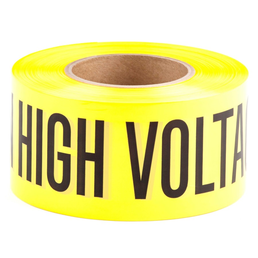 Chemicals & Tapes Dottie | 3'' X 1000' Yellow Barricade Tape (Caution High Voltage)