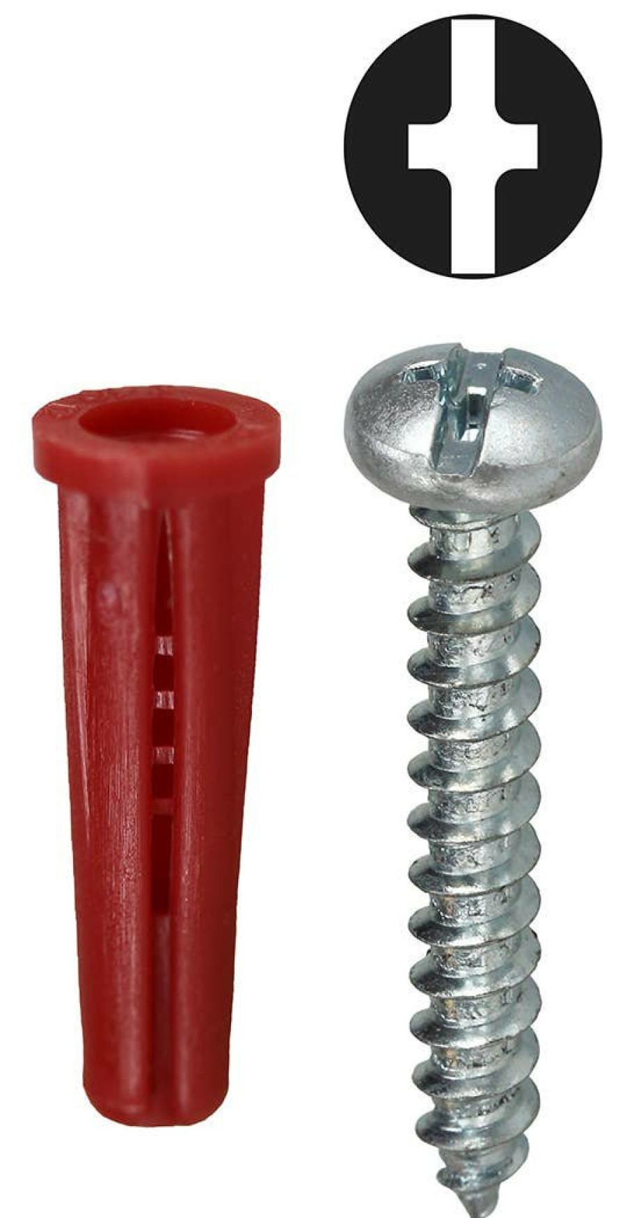 Core Products By Industry Dottie | #10 Red Conical Anchor Kit W/ Pan Head Combo Drive Screws (Tuff Pack)