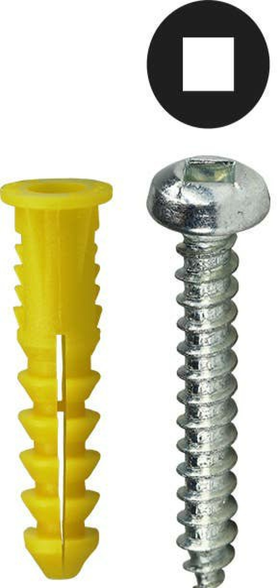 Core Products By Industry Dottie | #10 Yellow Wing Conical Anchor Kit W/ Pan Head Square Drive Screws