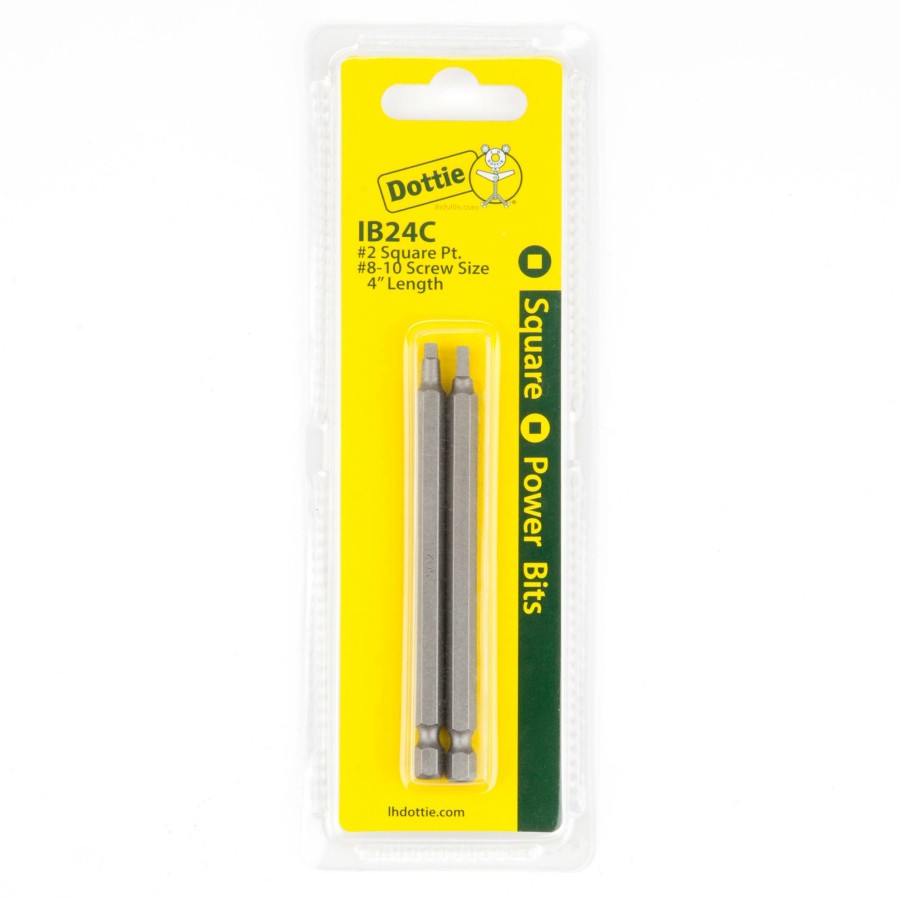 Core Products By Industry Dottie | #2 X 4'' Square Drive Power Bit (Carded)