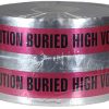 Chemicals & Tapes Dottie | 6'' X 1000' Red Detectable Tape (Caution Buried High Voltage Line Below)