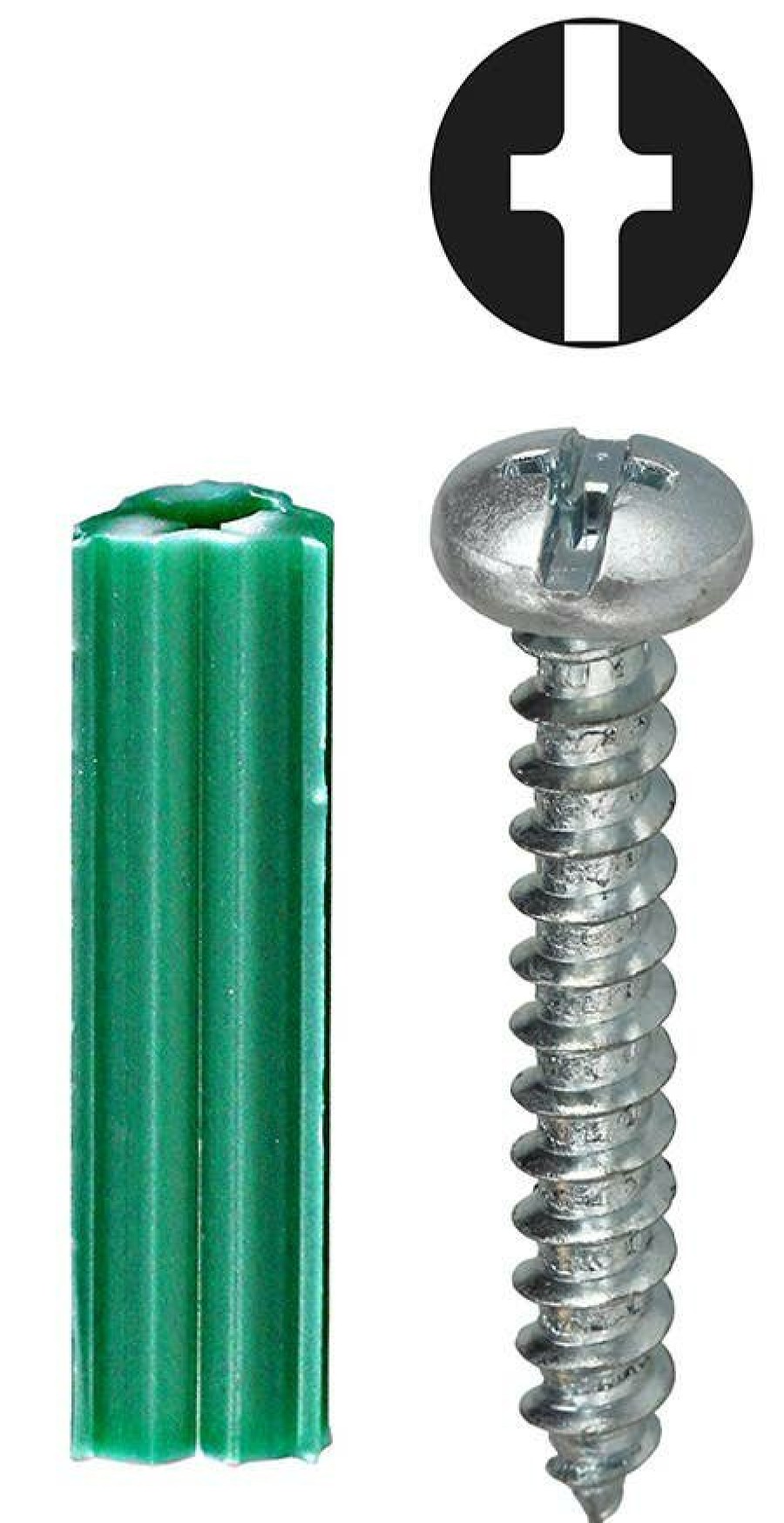 Anchors & Kits Dottie | #10 Green Ribbed Tubular Anchor W/ Pan Head Combo Drive Screws