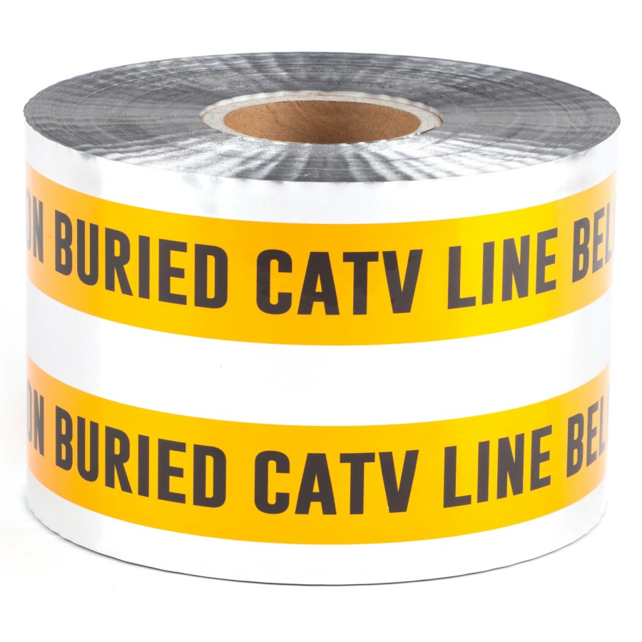 Chemicals & Tapes Dottie | 6'' X 1000' Orange Detectable Tape (Caution Buried Catv Line Below)