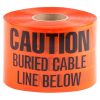 Chemicals & Tapes Dottie | 6'' X 1000' Orange Underground Tape (Caution Buried Cable Line Below)